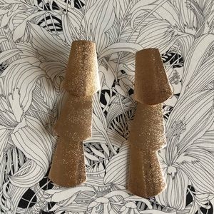 Metallic Gold Metal Post Earring